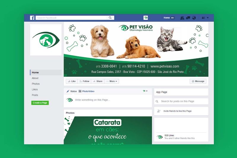 Capa de Facebook Pet Visão